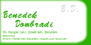 benedek dombradi business card